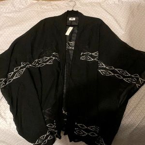 Swim Coverup - Black with white Aztec Design.